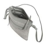 'JANET' Grey Real Leather Crossbody Sling Bag