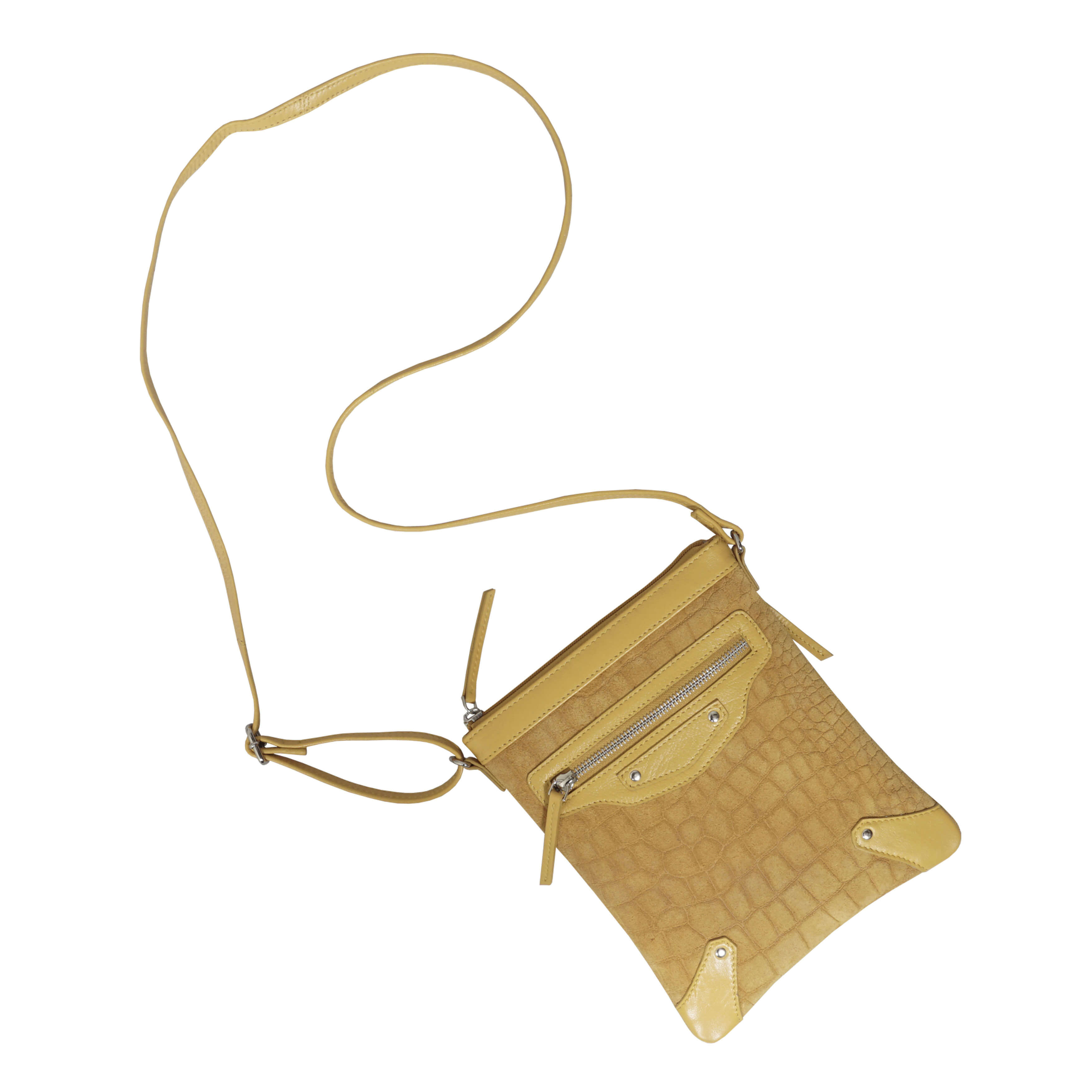 'JANET' Mustard Real Leather Crossbody Sling Bag