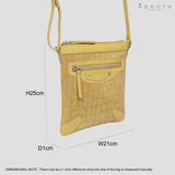 'JANET' Mustard Real Leather Crossbody Sling Bag