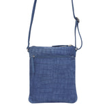 'JANET' Blue Real Leather Crossbody Sling Bag