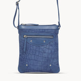 'JANET' Blue Real Leather Crossbody Sling Bag