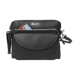 'JEAN' Black Real Soft Pebble Grain Leather Crossbody Bag