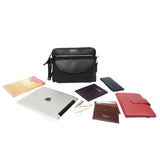 'JEAN' Black Real Soft Pebble Grain Leather Crossbody Bag