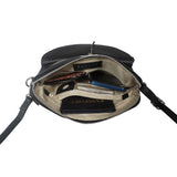 'JEAN' Black Real Soft Pebble Grain Leather Crossbody Bag