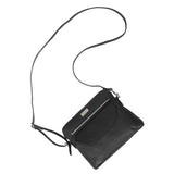 'JEAN' Black Real Soft Pebble Grain Leather Crossbody Bag