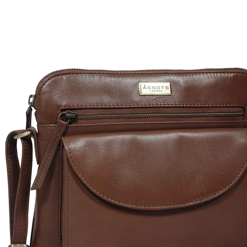 'JEAN' Brown Vegetable Tanned Real Leather Crossbody Bag