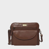 'JEAN' Brown Vegetable Tanned Real Leather Crossbody Bag