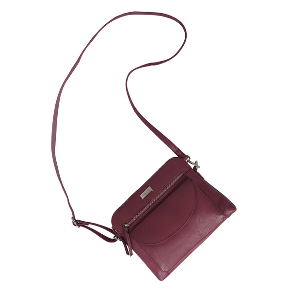 'JEAN' Carmine Pink Real Soft Pebble Grain Leather Crossbody Bag
