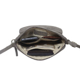 'JEAN' Grey Distressed Real Leather Crossbody Bag