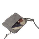 'JEAN' Grey Distressed Real Leather Crossbody Bag