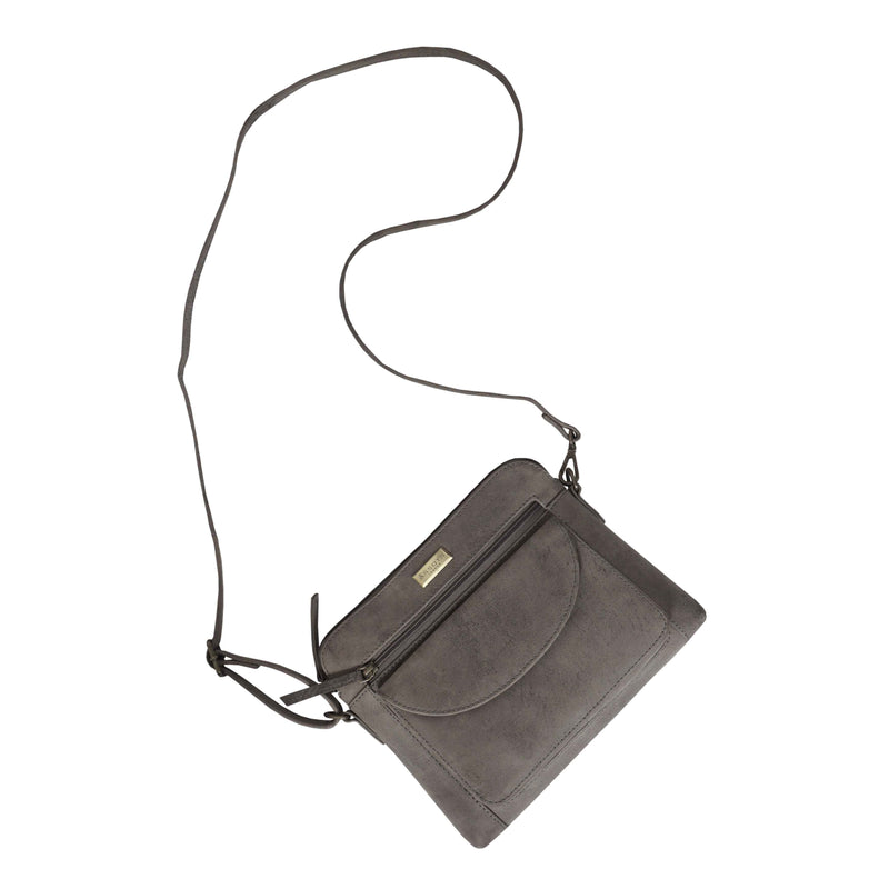 'JEAN' Grey Distressed Real Leather Crossbody Bag