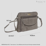 'JEAN' Grey Distressed Real Leather Crossbody Bag