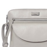 'JEAN' Light Ice Grey Real Soft Pebble Grain Leather Crossbody Bag