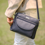 'JEAN' Navy Real Soft Pebble Grain Leather Crossbody Bag