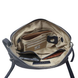 'JEAN' Navy Real Soft Pebble Grain Leather Crossbody Bag