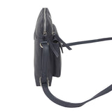 'JEAN' Navy Real Soft Pebble Grain Leather Crossbody Bag