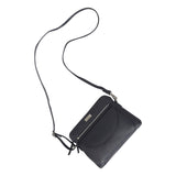 'JEAN' Navy Real Soft Pebble Grain Leather Crossbody Bag