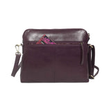 'JEAN' Plum Vegetable Tanned Real Leather Crossbody Bag