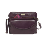'JEAN' Plum Vegetable Tanned Real Leather Crossbody Bag