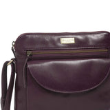 'JEAN' Plum Vegetable Tanned Real Leather Crossbody Bag