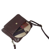 'JEAN' Plum Vegetable Tanned Real Leather Crossbody Bag