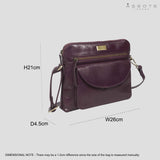 'JEAN' Plum Vegetable Tanned Real Leather Crossbody Bag