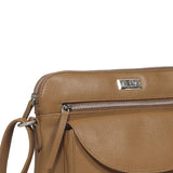 'JEAN' Light Tan Real Soft Pebble Grain Leather Crossbody Bag