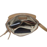 'JEAN' Light Tan Real Soft Pebble Grain Leather Crossbody Bag