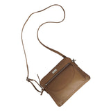 'JEAN' Light Tan Real Soft Pebble Grain Leather Crossbody Bag