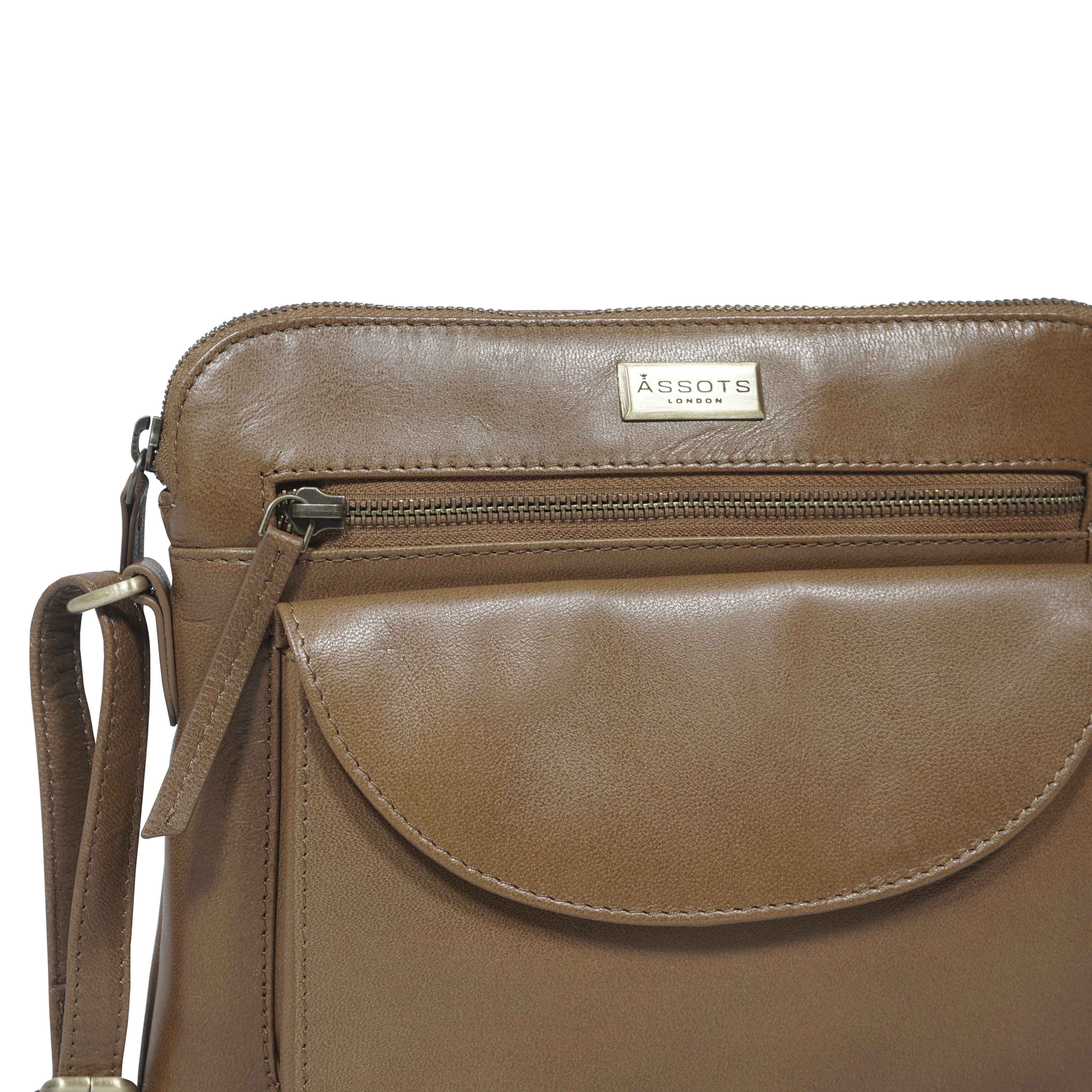 'JEAN' Tan Vegetable Tanned Real Leather Crossbody Bag