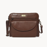 'JEAN' Brown Vegetable Tanned Real Leather Crossbody Bag