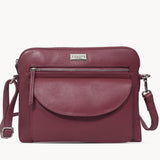 'JEAN' Carmine Pink Real Soft Pebble Grain Leather Crossbody Bag