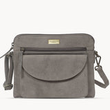 'JEAN' Grey Distressed Real Leather Crossbody Bag