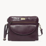 'JEAN' Plum Vegetable Tanned Real Leather Crossbody Bag