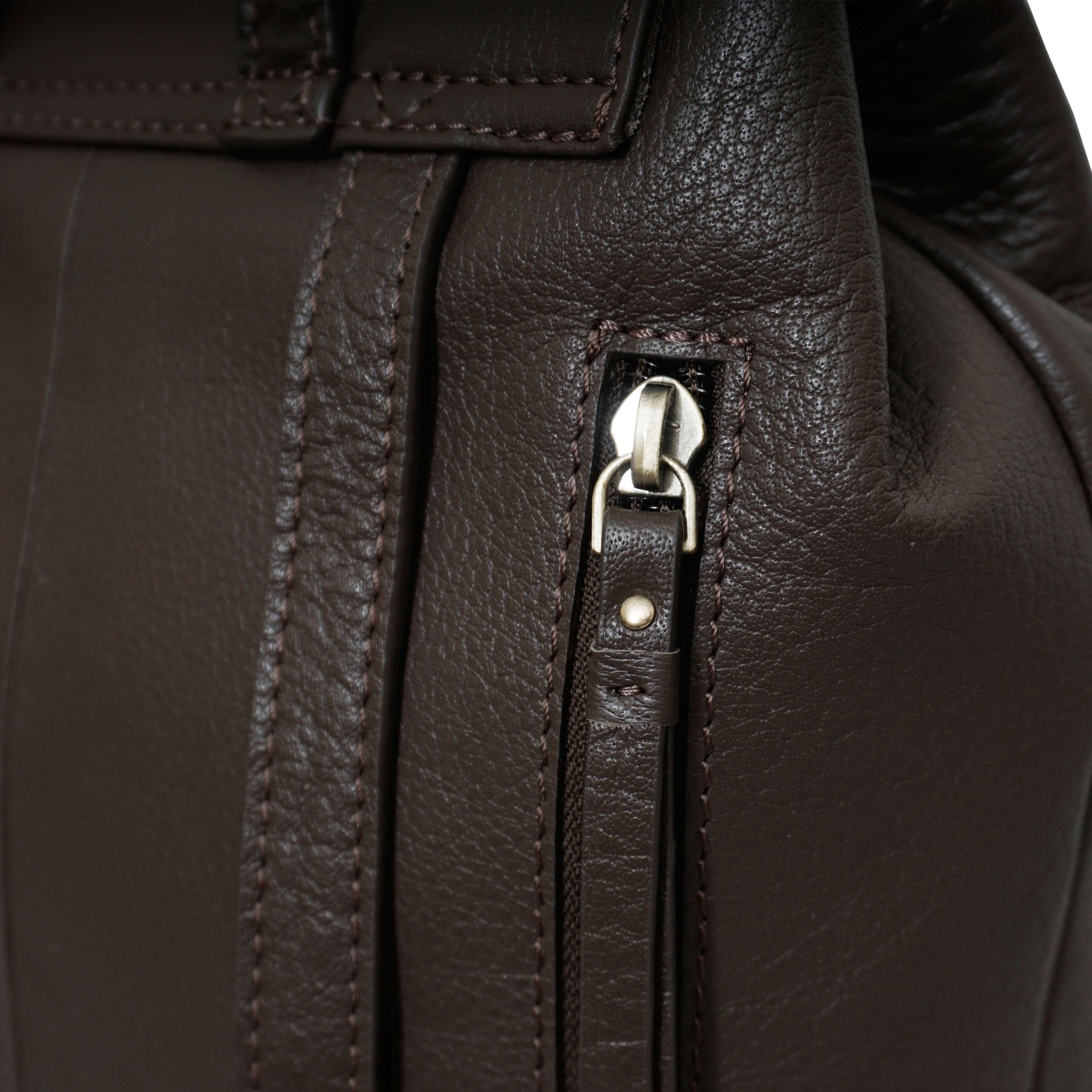 'JERMYN' Classic Mokka Brown Full Grain Leather Flap-over Backpack