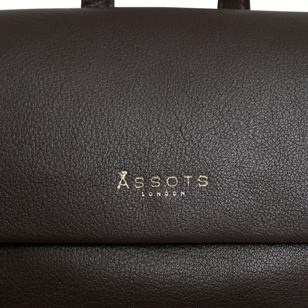 'JERMYN' Classic Mokka Brown Full Grain Leather Flap-over Backpack