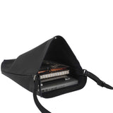 'KENDAL' Black Pebble Grain Real Leather Unlined Crossbody Hobo Bag