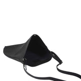 'KENDAL' Black Pebble Grain Real Leather Unlined Crossbody Hobo Bag
