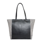 'Klara' Black Animal Snake Print Real Leather Designer Tote Bag