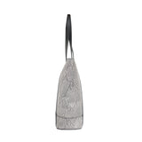 'Klara' Black Animal Snake Print Real Leather Designer Tote Bag