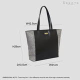 'Klara' Black Animal Snake Print Real Leather Designer Tote Bag