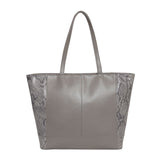 'Klara' Grey Animal Snake Print Real Leather Designer Tote Bag