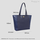 'Klara' Navy Animal Snake Print Real Leather Designer Tote Bag