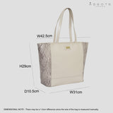 'Klara' Nude Animal Snake Print Real Leather Designer Tote Bag