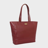'Klara' Red Animal Snake Print Real Leather Designer Tote Bag