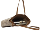 'Klara' Tan Animal Snake Print Real Leather Designer Tote Bag