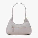 'LARA' Ice Grey Pebble Grain Real Leather Slouchy Shoulder Bag