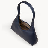 'LARA' Navy Pebble Grain Real Leather Slouchy Shoulder Bag