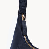 'LARA' Navy Pebble Grain Real Leather Slouchy Shoulder Bag