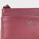 'SANDRA' Carmine Pink Soft Nappa Full Grain Real Leather Crossbody Bag